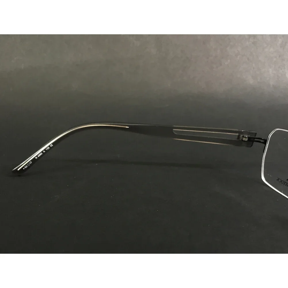 Rodenstock Eyeglasses Frames R4890 A Black Gray Half Rim Rectangle 52-17-135
